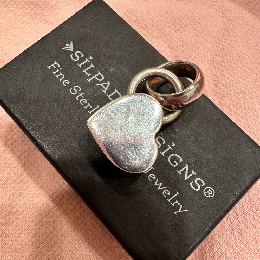 Vintage Silpada Sterling Silver Chunky Heart Pendant